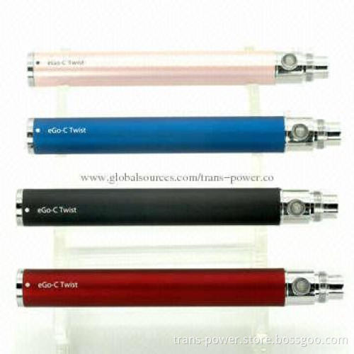 eGo C-twist E-cigarette Batteries, 1,100mAh Battery Capacity with CE, RoHS Marks